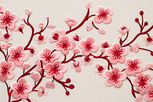 梅花刺绣中国传统苏绣摄影图
