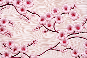 梅花刺绣国画风中国传统摄影图