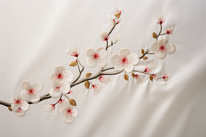 梅花刺绣技艺中国传统摄影图
