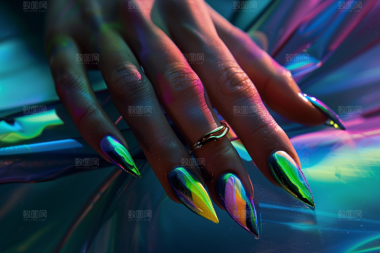 精致美甲彩妆唯美素材