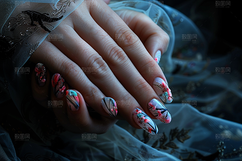 精致美甲华丽高清素材
