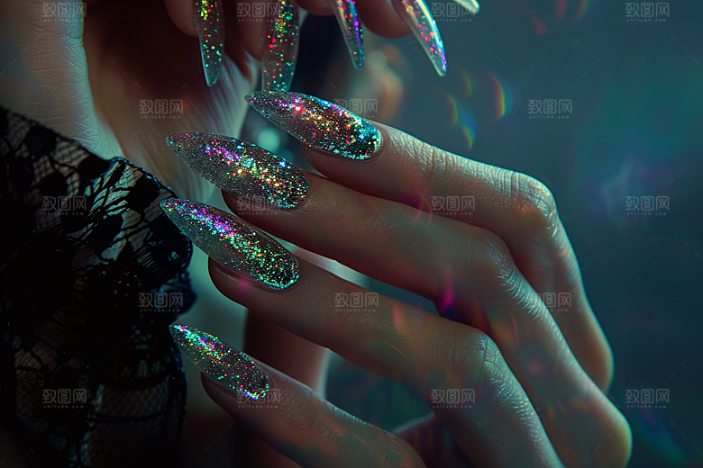 精致美甲高清彩妆素材