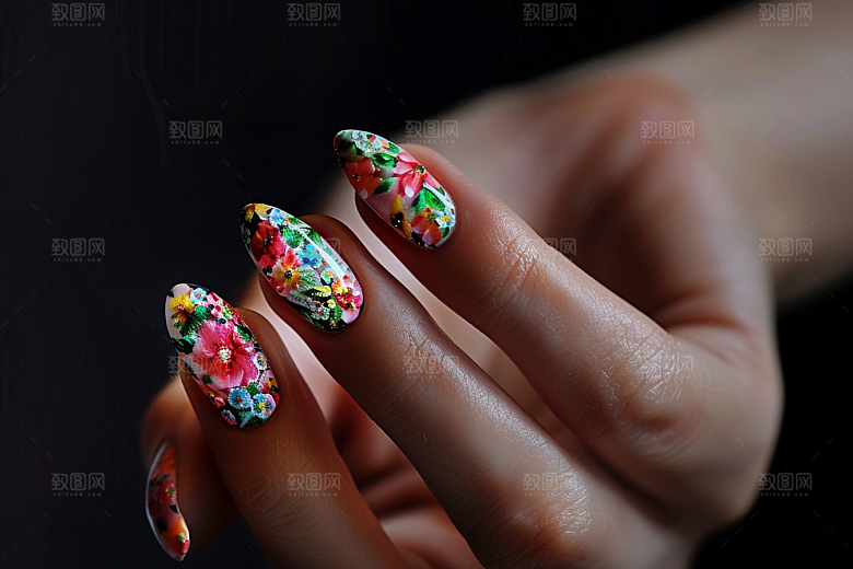 精致美甲设计作品素材