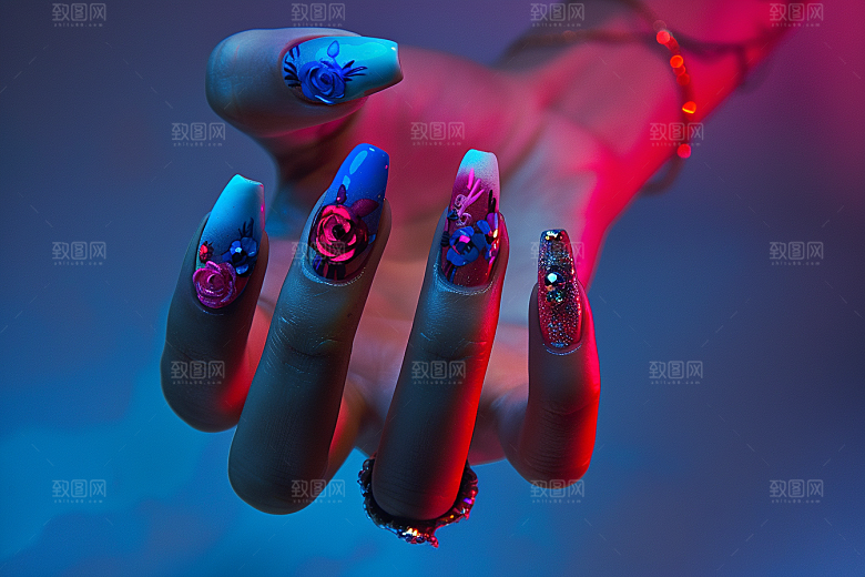 精致美甲华丽高清素材