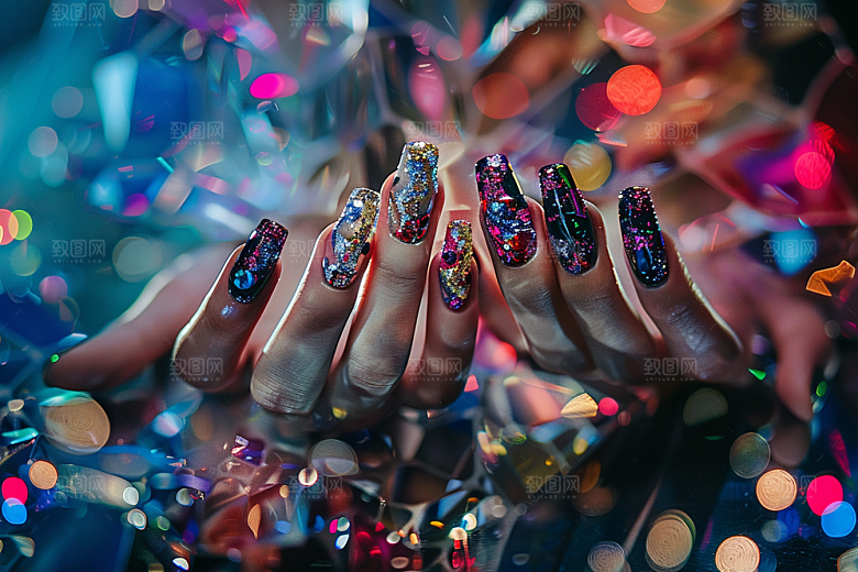 精致美甲设计化妆素材
