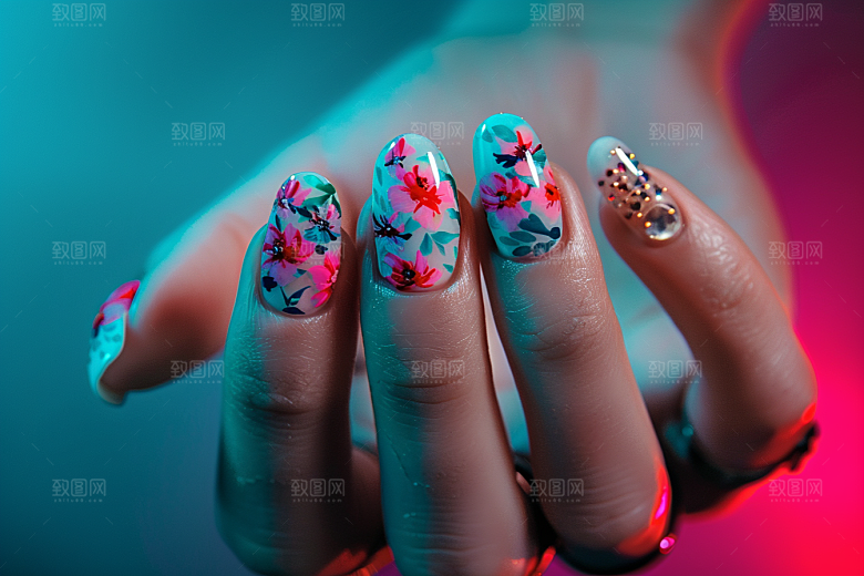 精致美甲化妆唯美素材