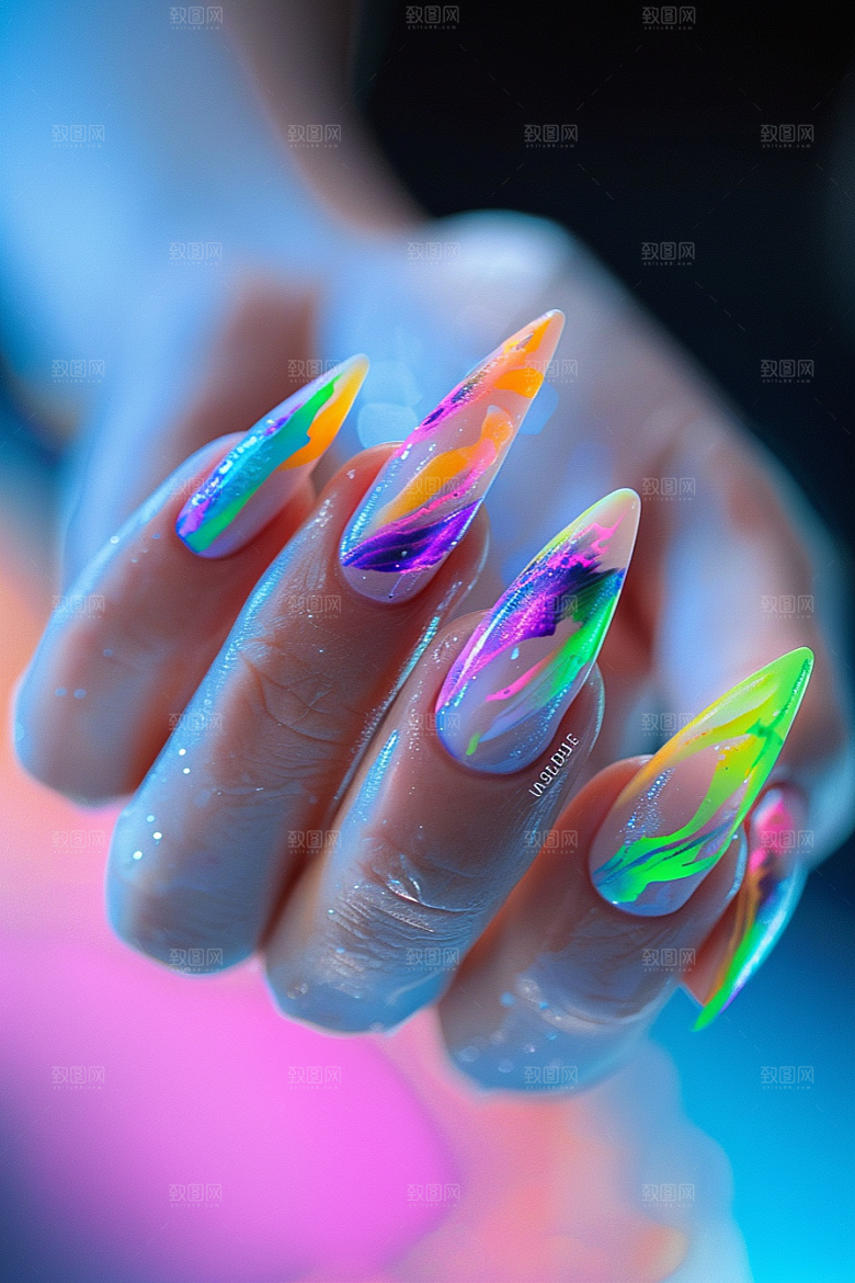 精致美甲设计化妆素材