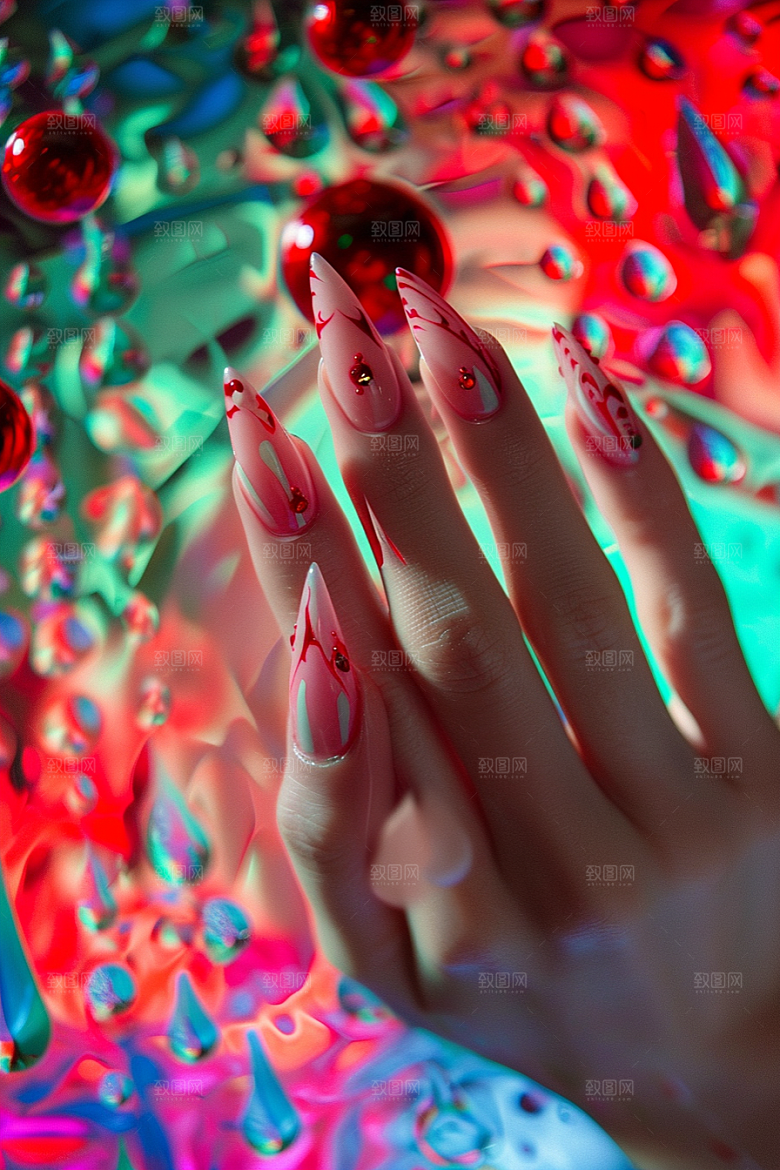 精致美甲化妆作品素材