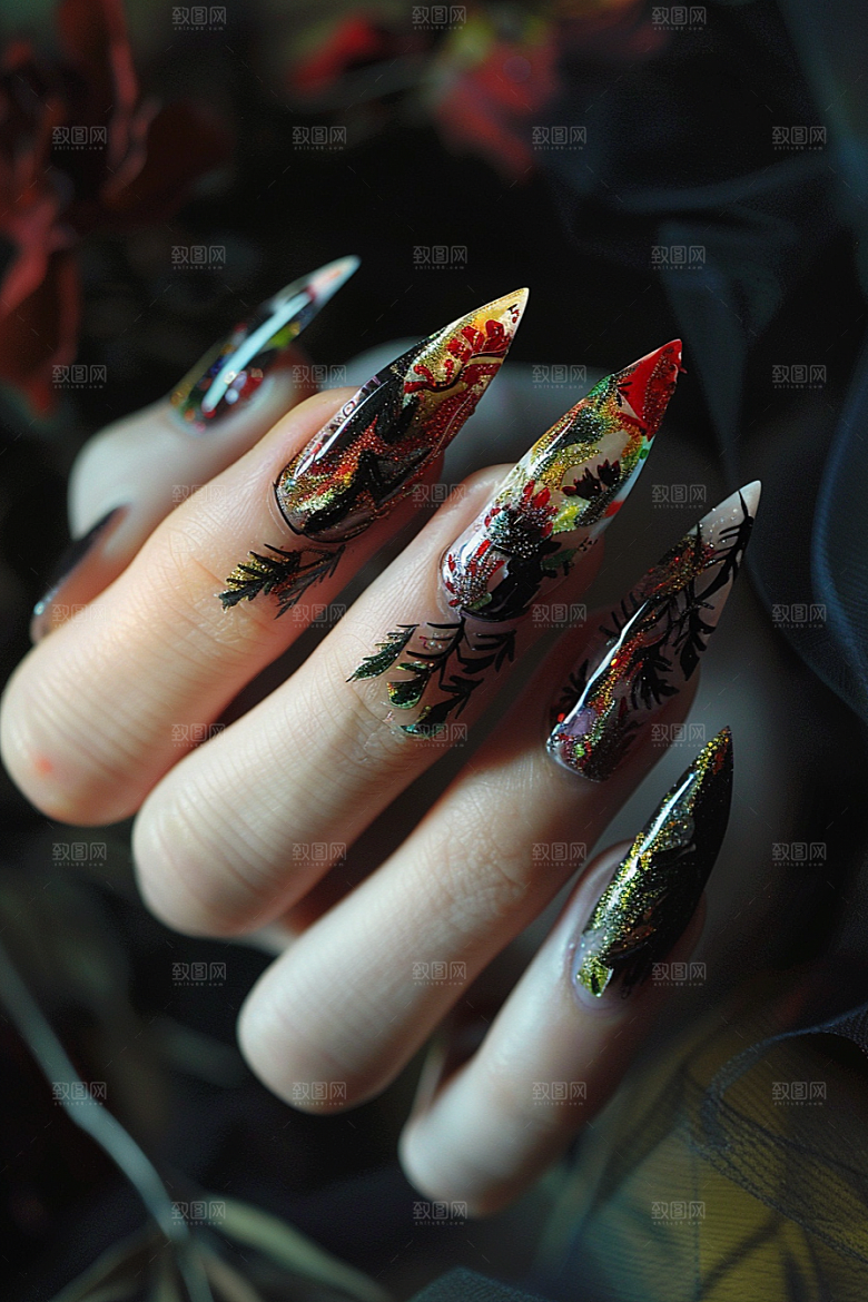 精致美甲彩妆化妆素材