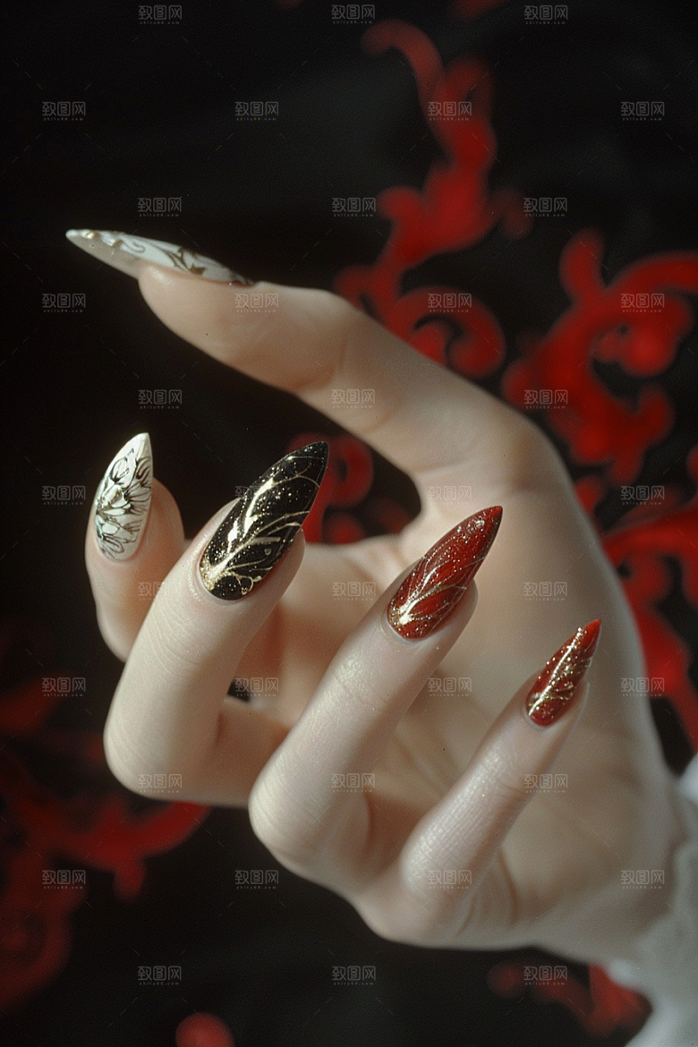 精致美甲时尚流行元素素材