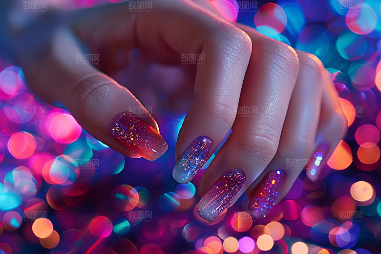 精致美甲流行元素唯美素材