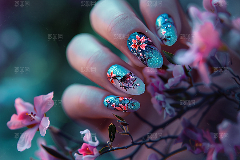 精致美甲彩妆化妆素材