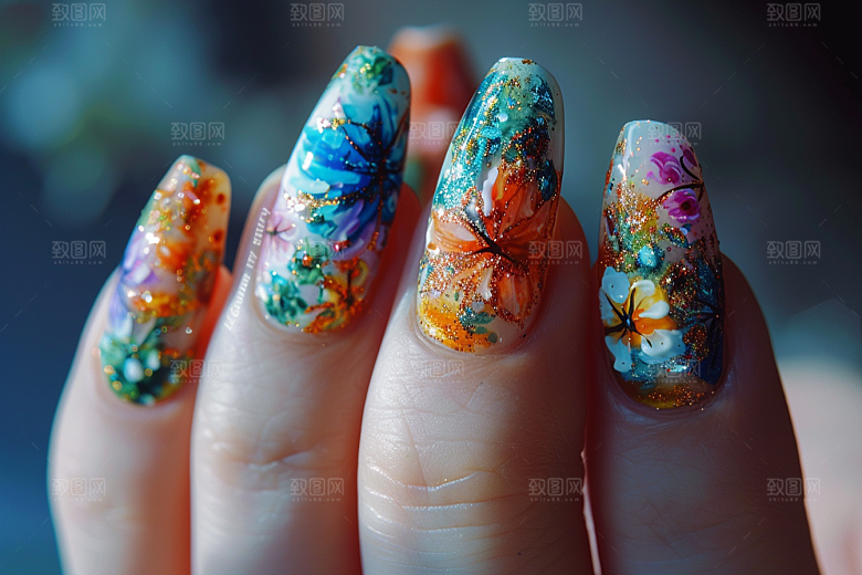 精致美甲作品设计素材