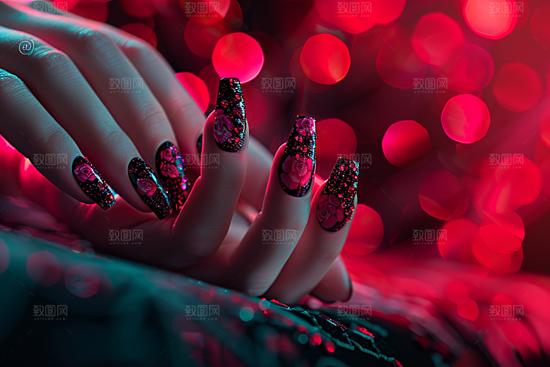 精致美甲彩妆唯美素材