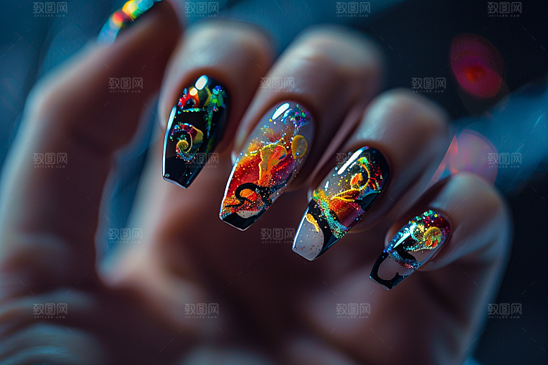 精致美甲化妆唯美素材