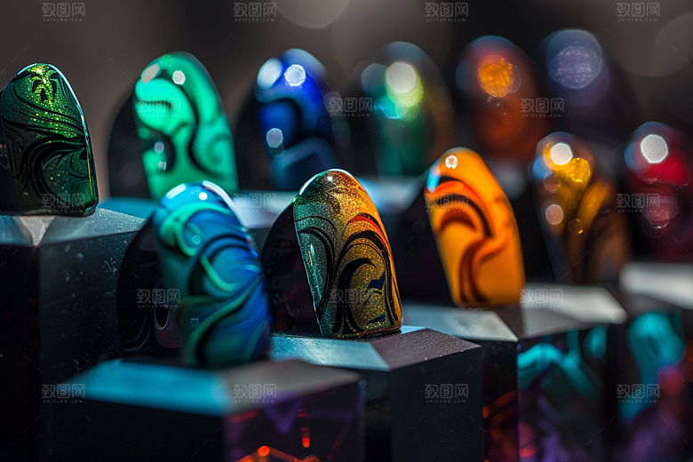 精致美甲展示化妆素材
