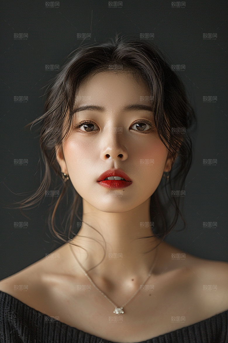 医美女性肖像质感摄影图