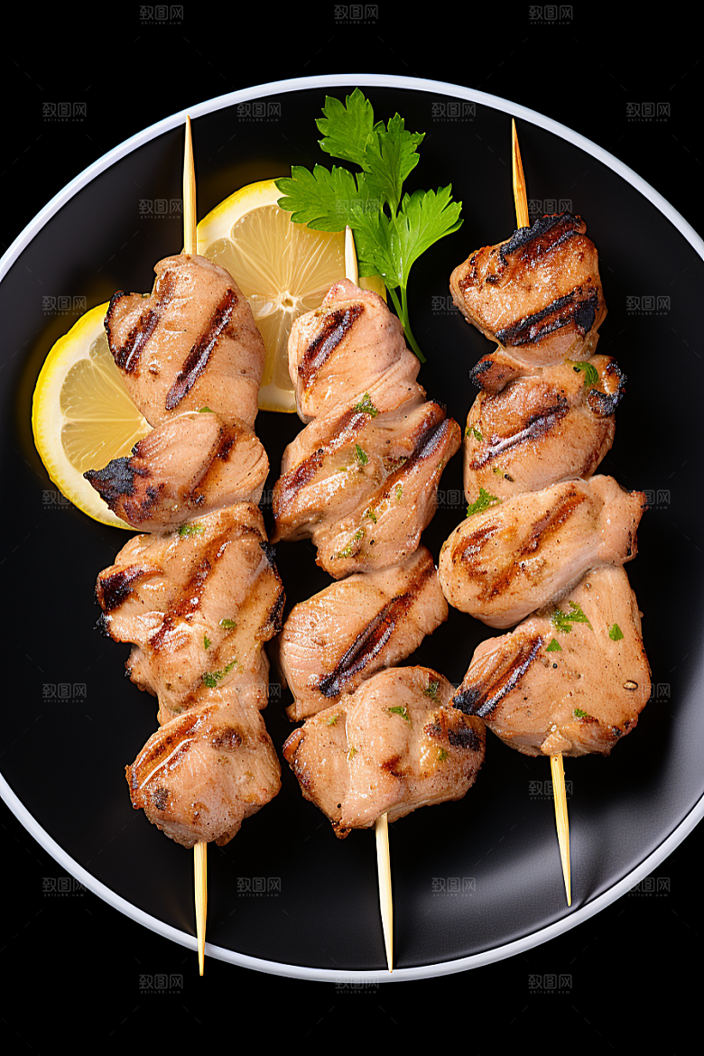烧烤烤肉小吃肉串素材