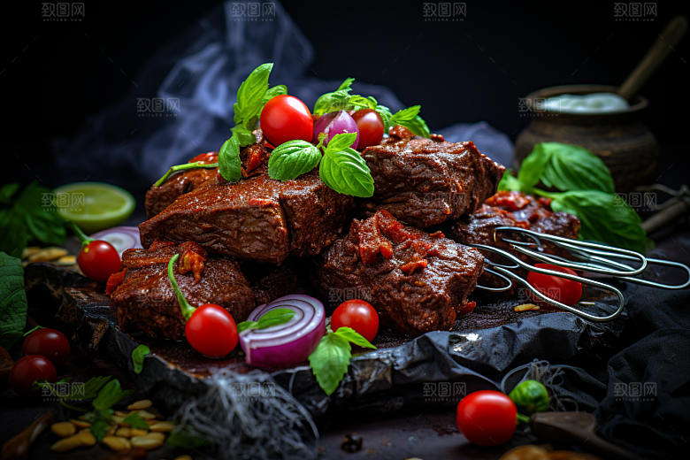 烧烤烤肉撸串肉串素材