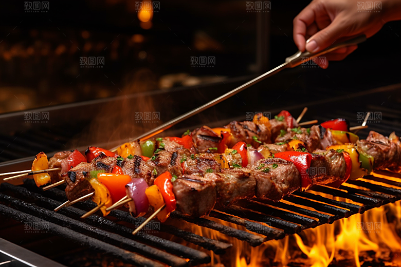 烧烤烤肉芭比Q美味素材