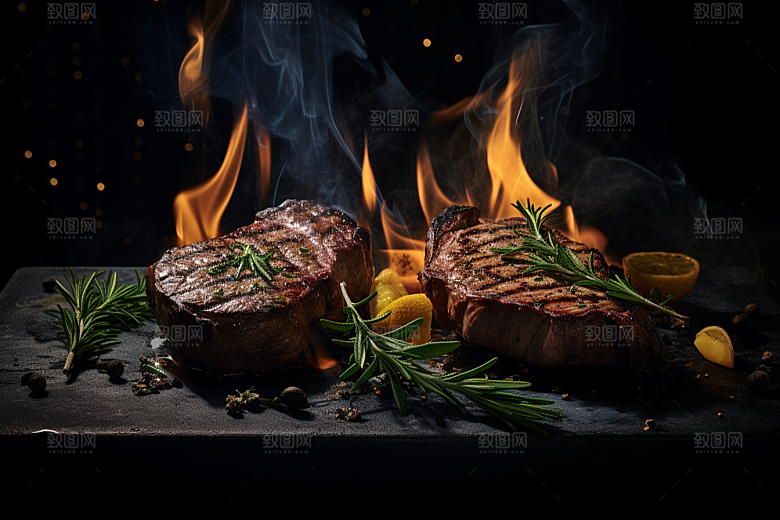 烧烤烤肉牛肉串美食素材