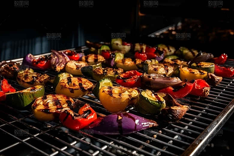 火热烤串美味夏季摄影图