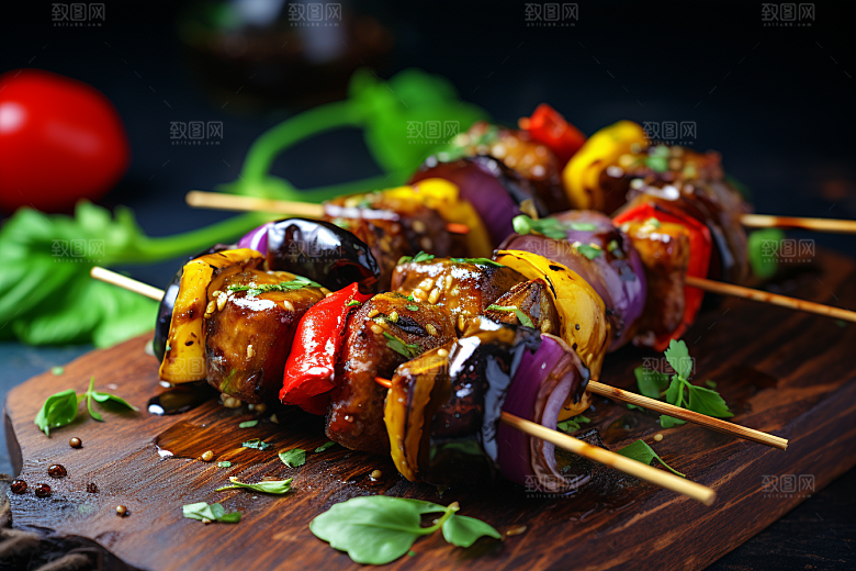 火热烤串肉串高清摄影图