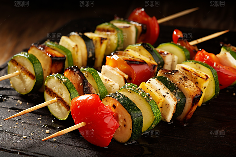 火热烤串夏季美食摄影图