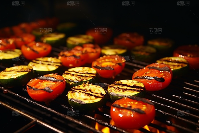 火热烤串炙烤烤肉摄影图