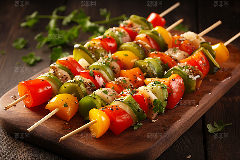火热烤串夏天肉串摄影图