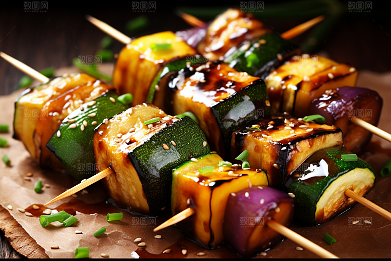 火热烤串小吃美食摄影图