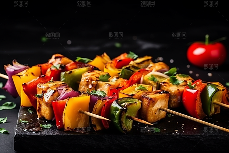 火热烤串美味夏季摄影图