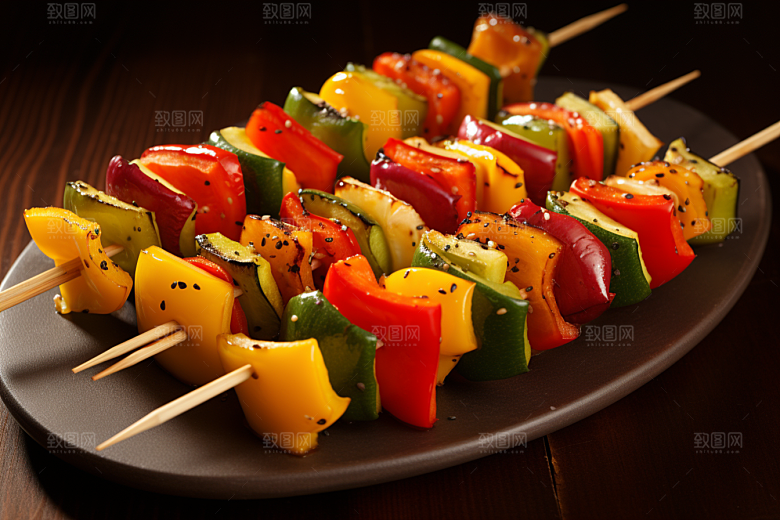 火热烤串美食美味摄影图