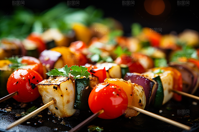 火热烤串夏季炙烤摄影图
