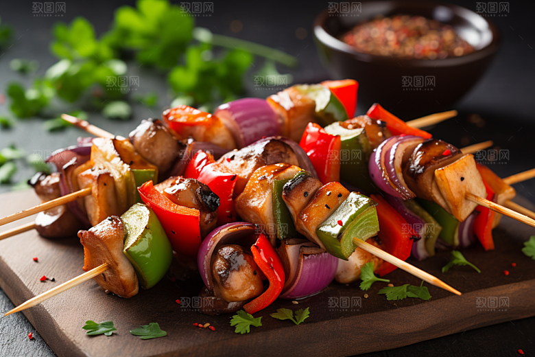 火热烤串美味香酥摄影图