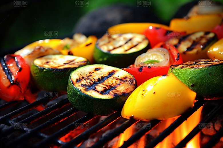 火热烤串夏季夏天摄影图