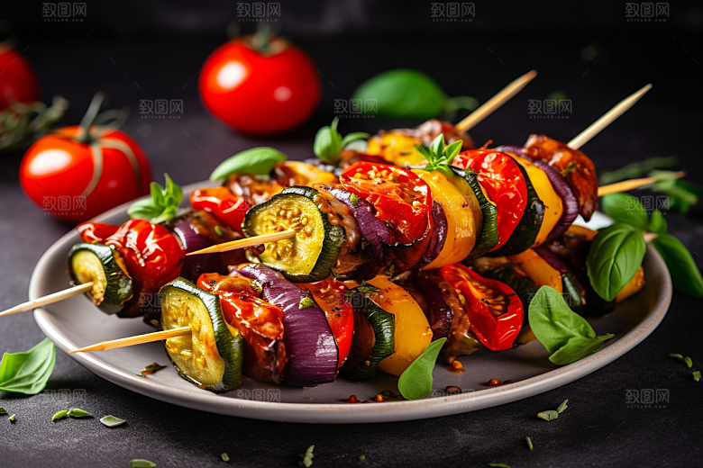 火热烤串美味美食摄影图