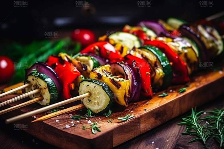 火热烤串夏季香酥摄影图