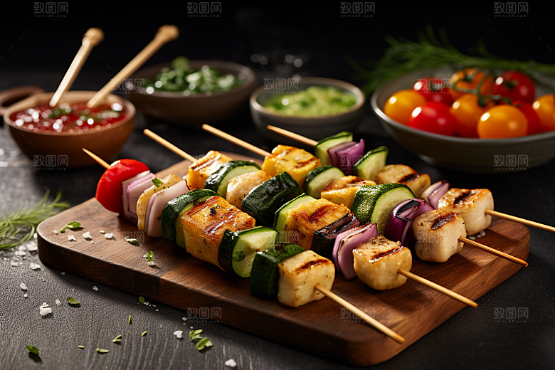 火热烤串夏季夏天摄影图