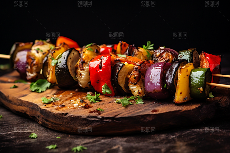 火热烤串烤肉肉串摄影图