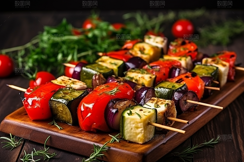 火热烤串香酥烤肉摄影图