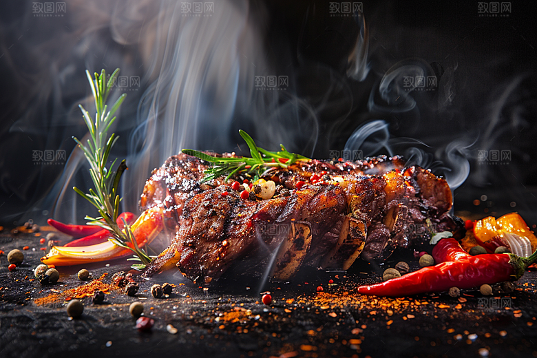 火热烤串肉串高清摄影图