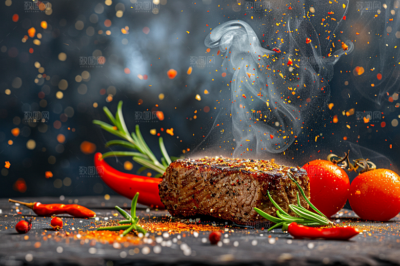 火热烤串烤肉肉串摄影图