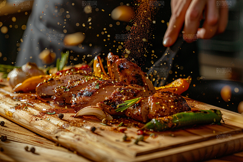 火热烤串美食夏季摄影图
