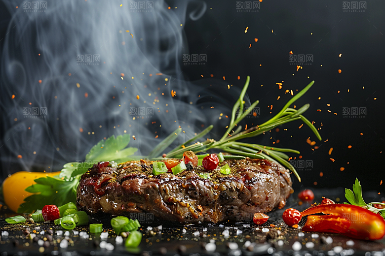 火热烤串炙烤肉串摄影图