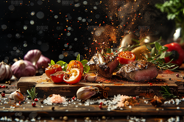 火热烤串肉串夜宵摄影图