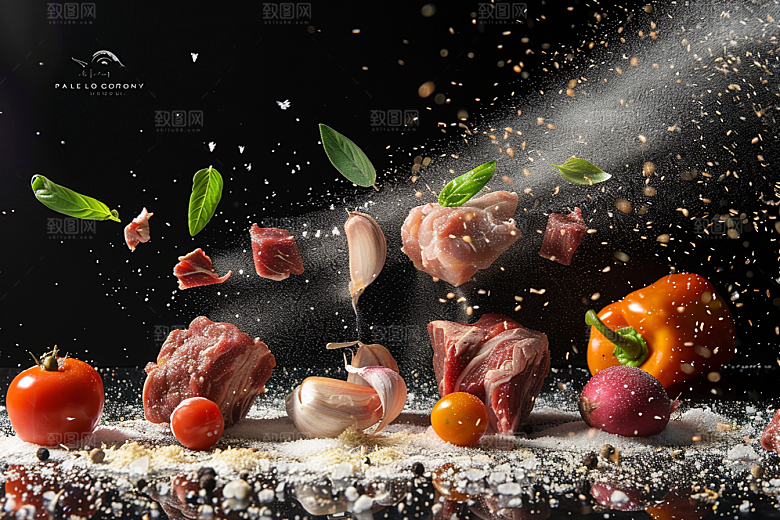 火热烤串夏季烤肉摄影图