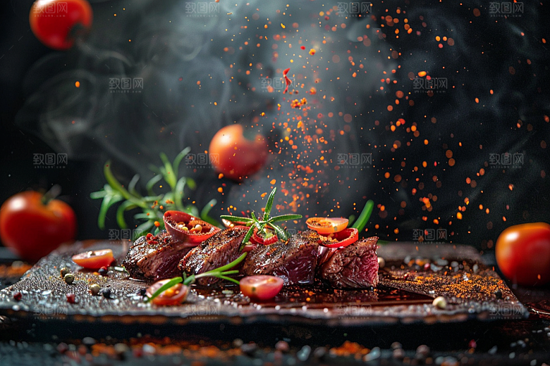 火热烤串肉串香酥摄影图