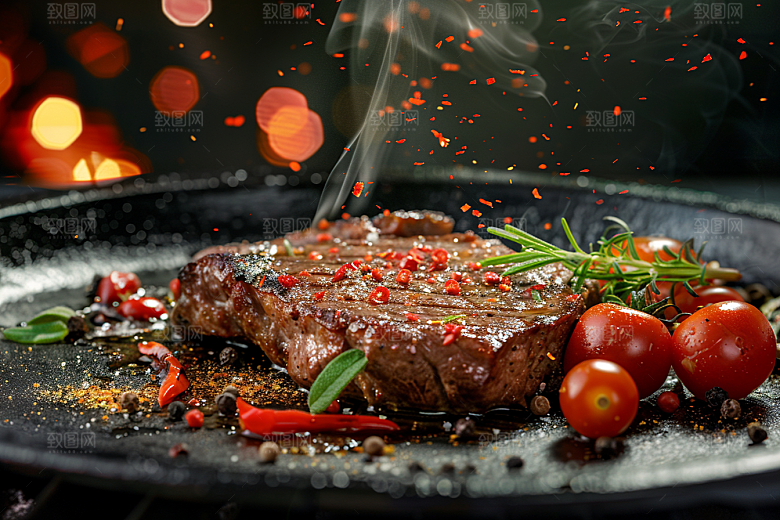 火热烤串肉串烤肉摄影图