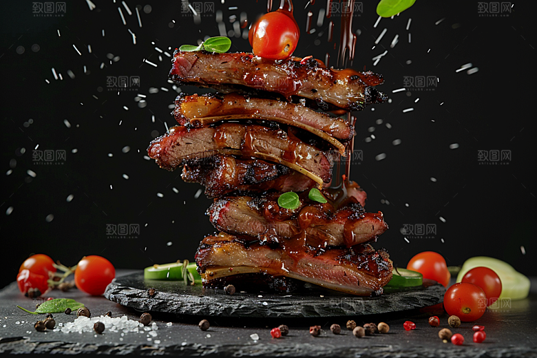 火热烤串高清肉串摄影图